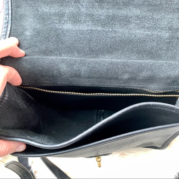 Vintage Coach Medium Black Leather Station Satchel - Picture 11 of 16